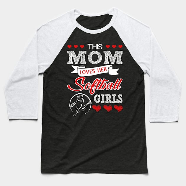 This Mom Loves Her Softball Player Baseball T-Shirt by Magic Ball